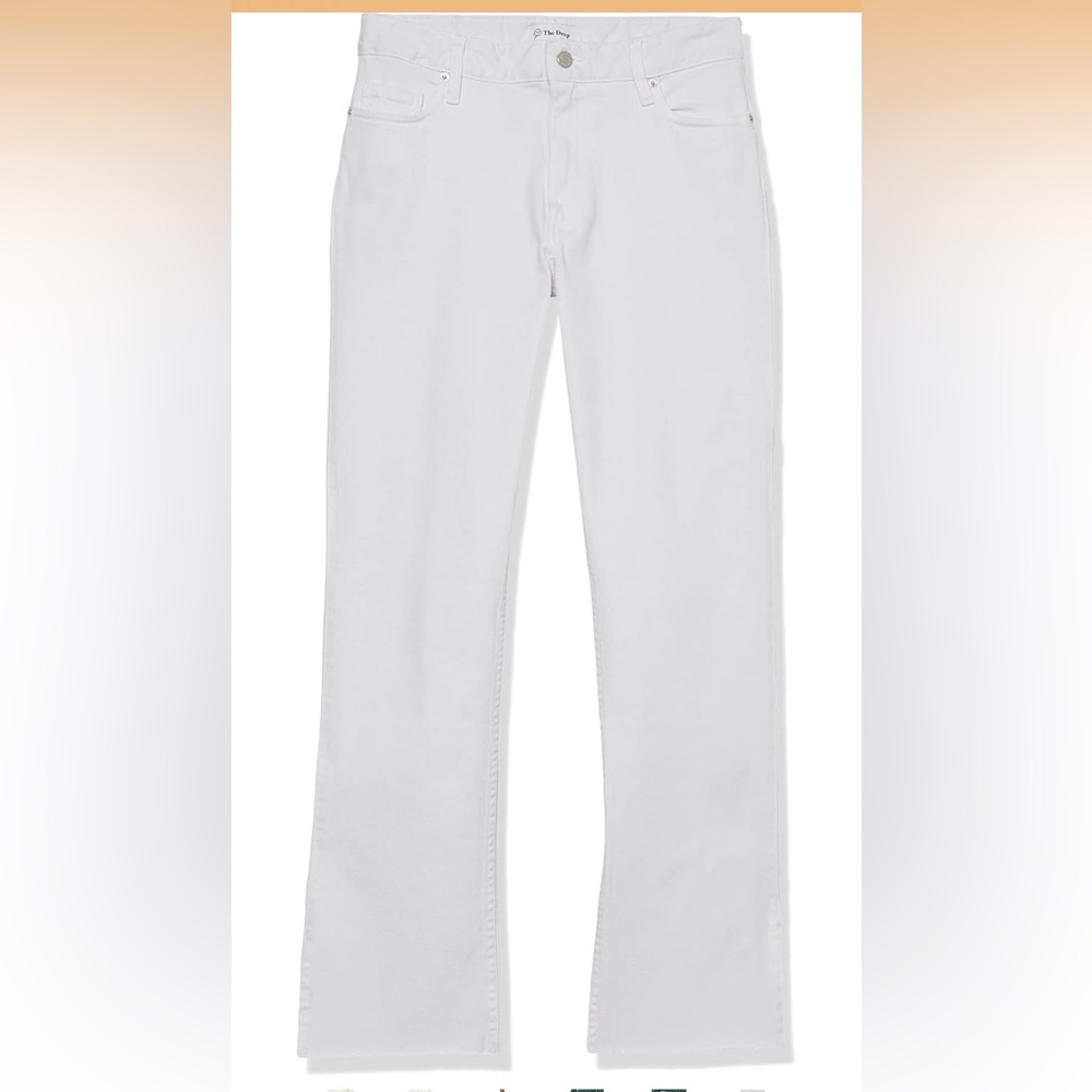 The Drop Women's Ian Mid Rise Relaxed Straight Side Slit Detail size 32